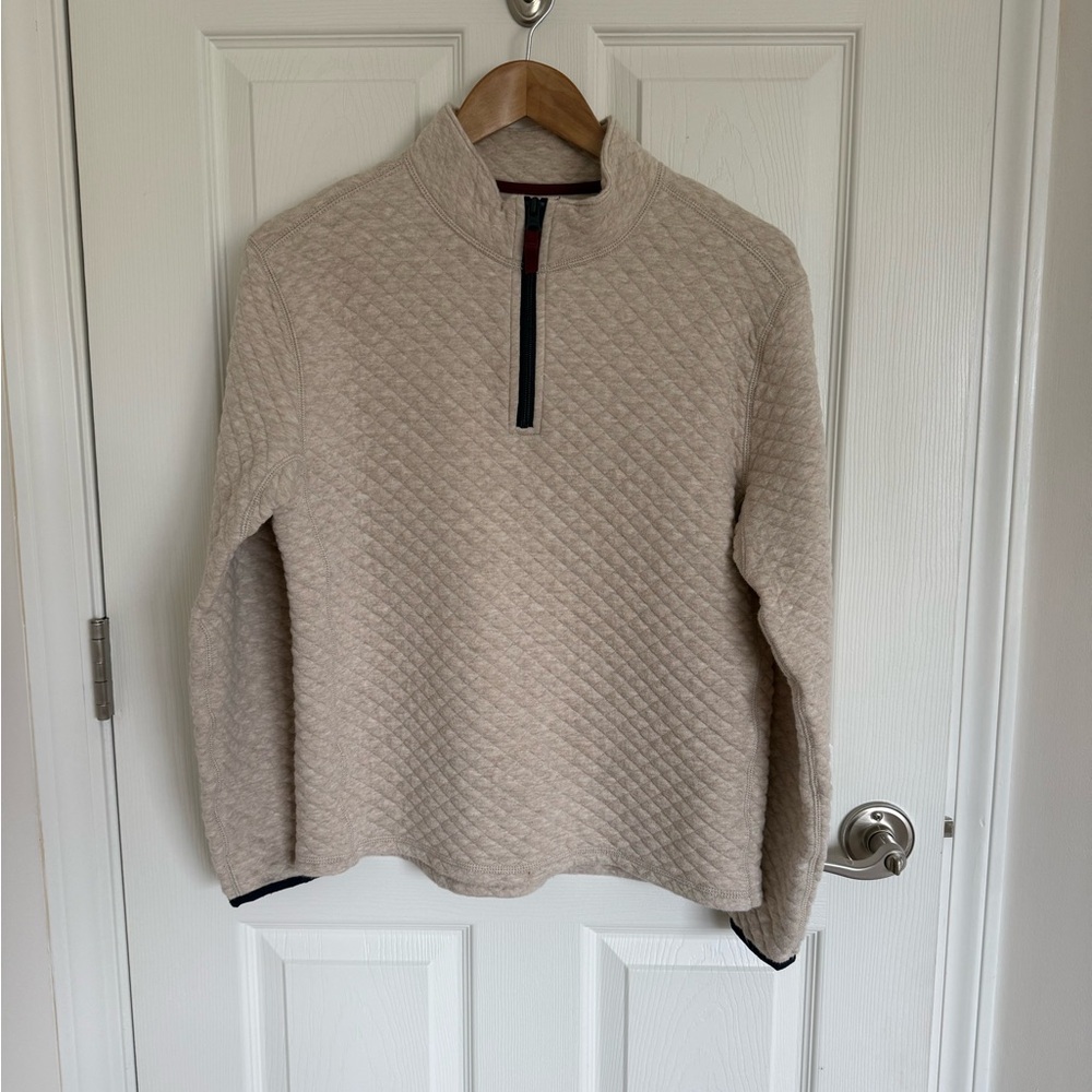 Boys CrewCuts Quilted Quarter Zip Beige Size XL